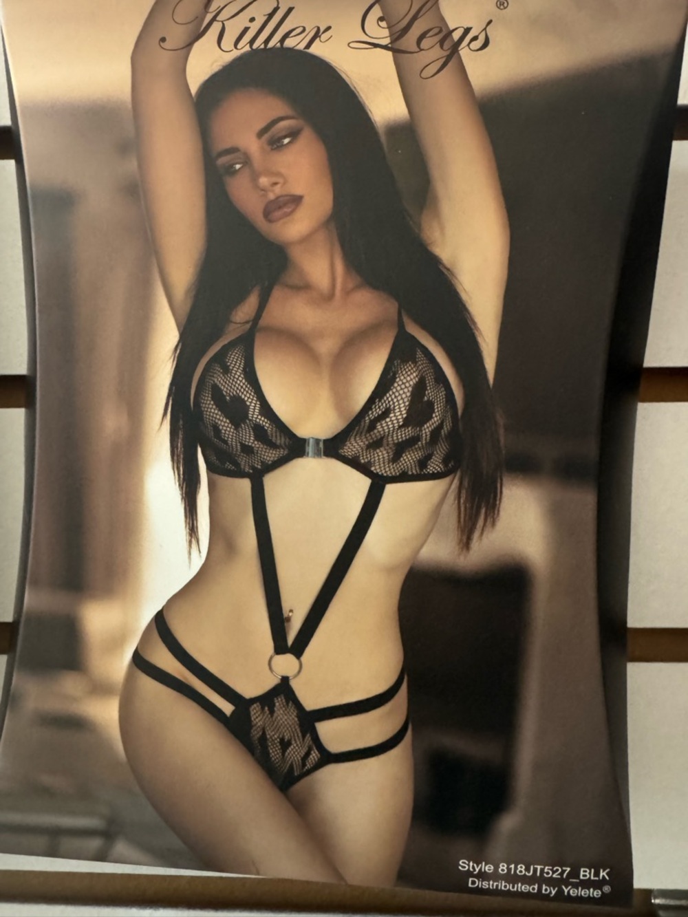 Killer Legs Black Lace Strappy Bodysuit